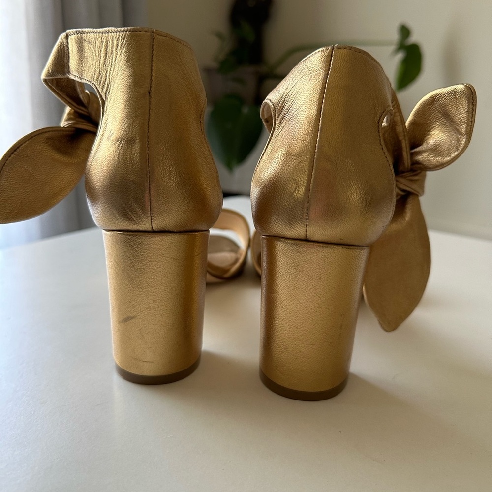 Festa Made in Italy Block Sandal Shoes Open Toes in Gold Size EU 37 1/2 - Picture 6 of 16